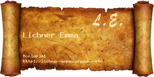 Lichner Emma névjegykártya